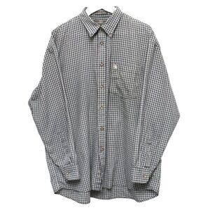 Knights Sportswear Button Shirt Stripe Black Grey Check Plaid Casual Top Office